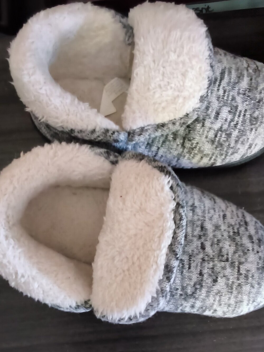 Cozy Grey Faux-Fur Lined Slippers